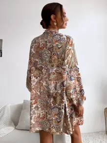 Breezaya Paisley Print Babydoll Dress - Multicolor - View 2