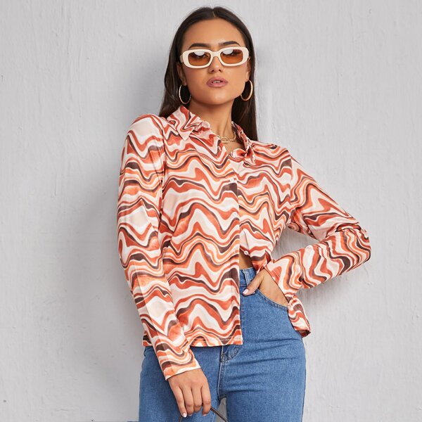 

Splash Print Button Front Top, Multicolor