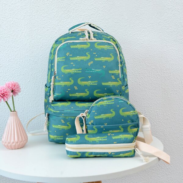 

3pcs Cartoon Graphic Backpack Set, Multicolor