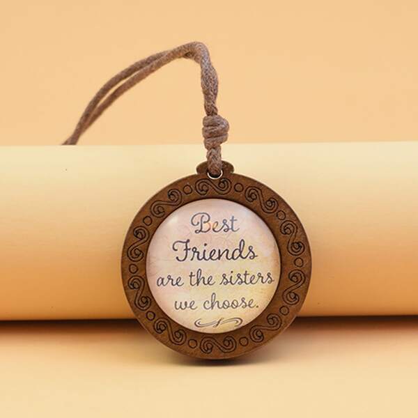 

Letter Graphic Necklace, Brown