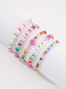 5 pcs gelang manik-manik - MultiWarna - View 3