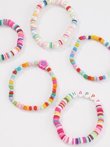 5 pcs gelang manik-manik - MultiWarna - View 4
