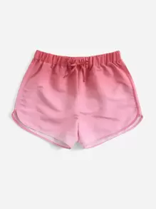 SHEIN Swim Summer Beach Ombre Swim Shorts - Hot Pink - View 1