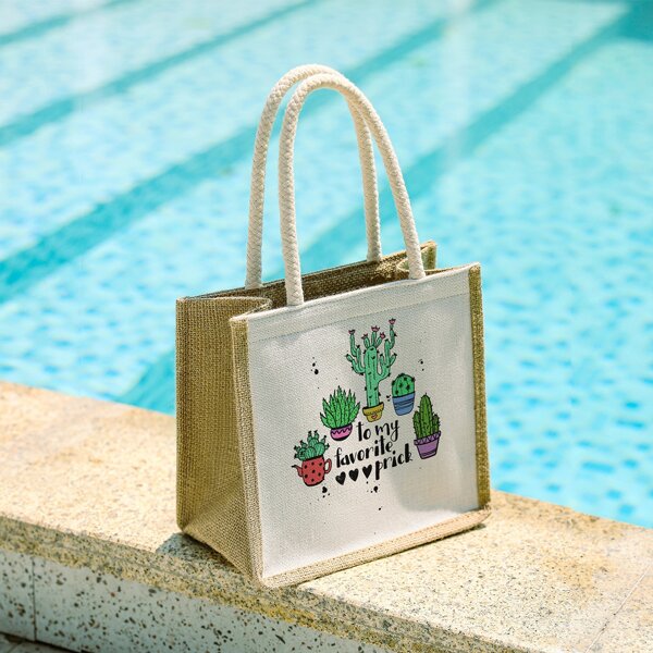 

Plant Graphic Linen Shopper Bag, Multicolor