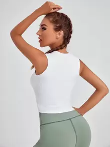 Easithlete Absorbs Sweat Breathable Feels Like Skin Sports Tank Top - White - View 2