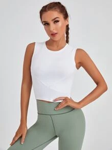 Easithlete Absorbs Sweat Breathable Feels Like Skin Sports Tank Top - White - View 5