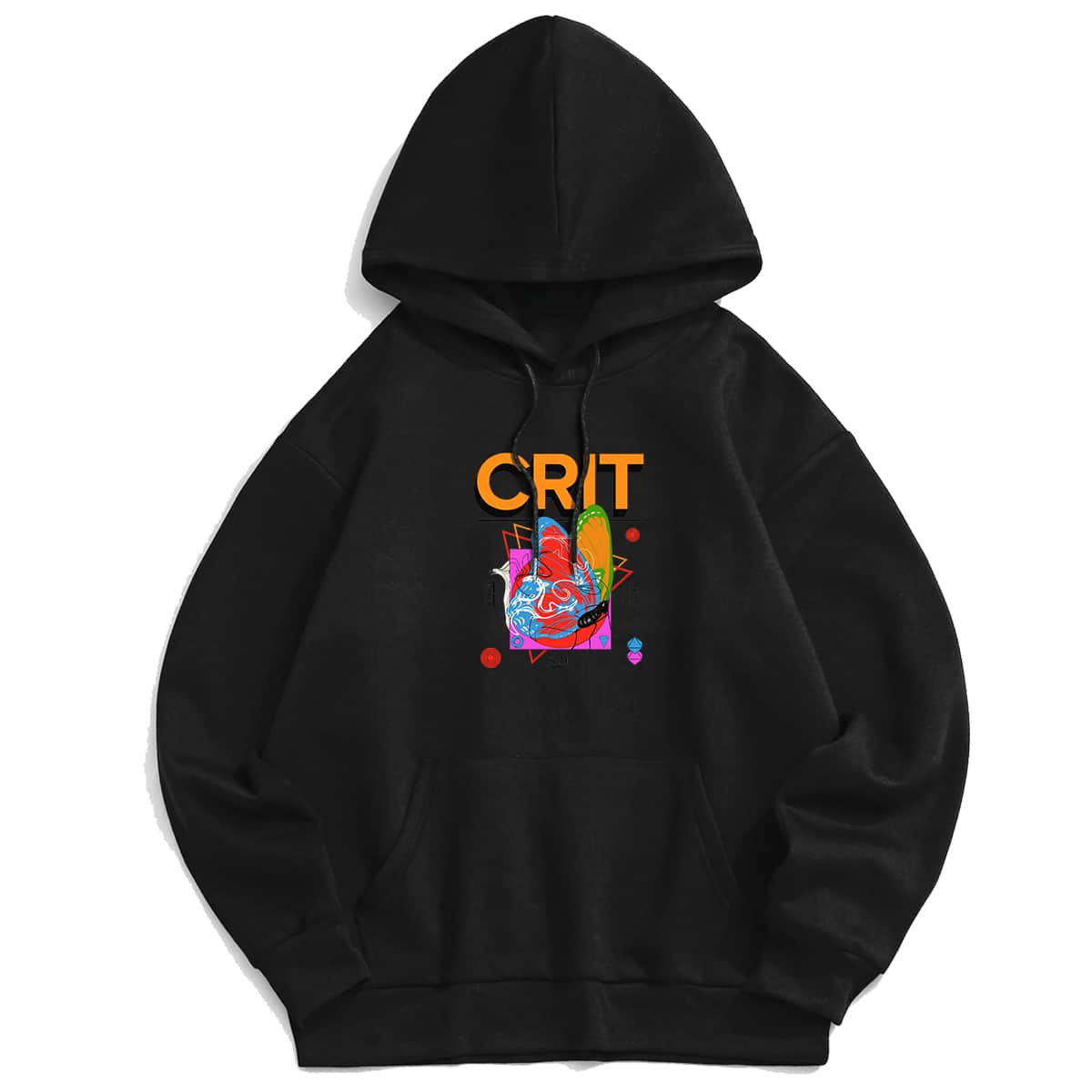 

Guys Letter Graphic Drawstring Hoodie, Black
