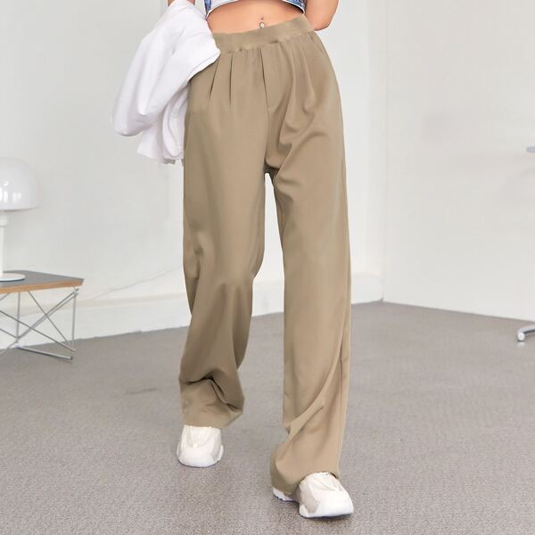 

Slant Pocket Wide Leg Pants, Khaki