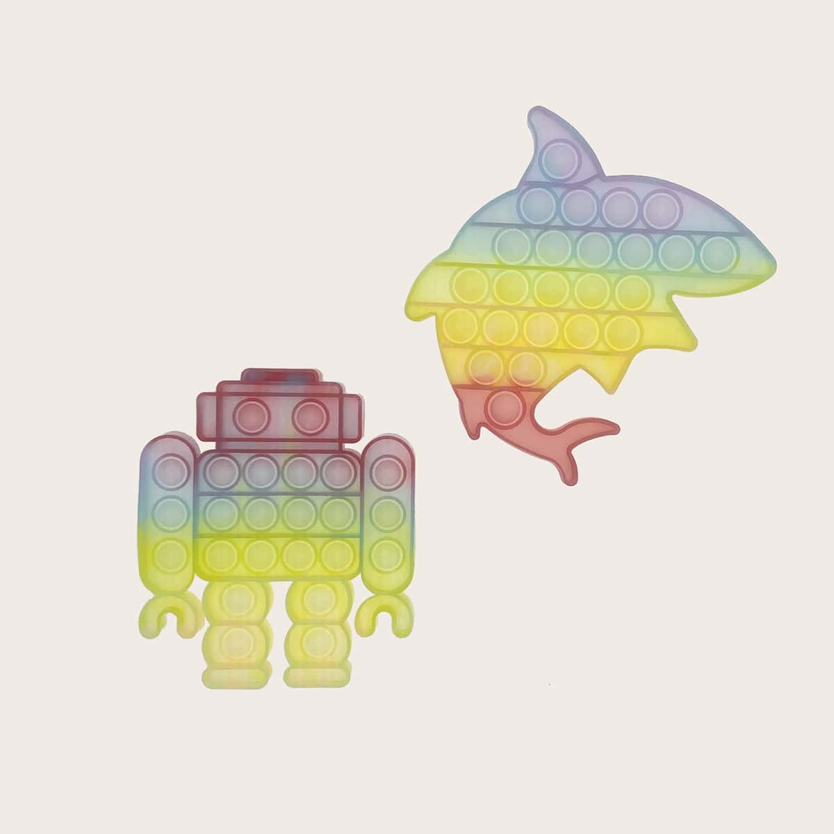 

2pcs Luminous Push Pop Bubble, Multicolor