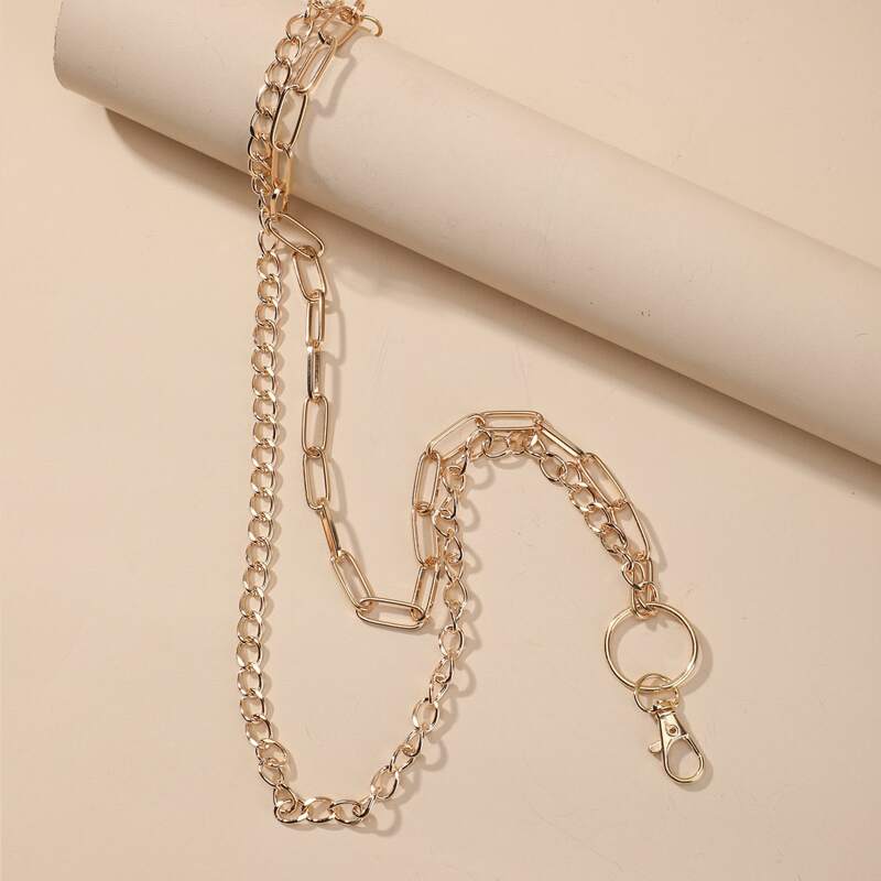 

Simple Layered Pants Chain, Gold