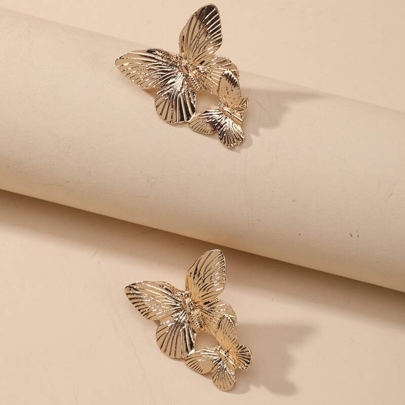 

Butterfly Decor Earrings, Gold