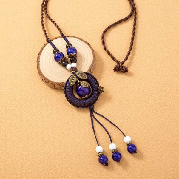 

Leaf Decor Necklace, Multicolor