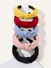 5 piezas Diadema con decoración de nudos, Diadema, Aros para el cabello, Accesorios para el cabello, Accesorios para la cabeza - Multicolor - Ver 2