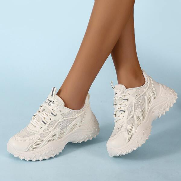 

Minimalist Breathable Chunky Sneakers, Beige