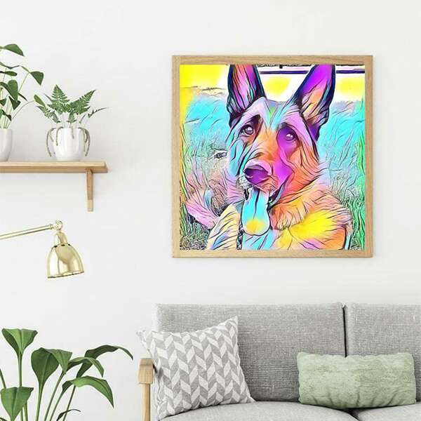 

Dog Print DIY Diamond Unframed Painting, Multicolor