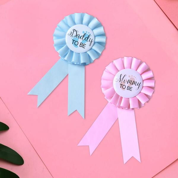 

2pcs Baby Shower Party Badge, Multicolor