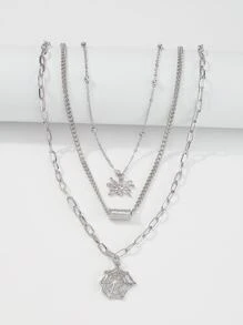 萬聖節蜘蛛和蛛網吊墜多層次項鍊