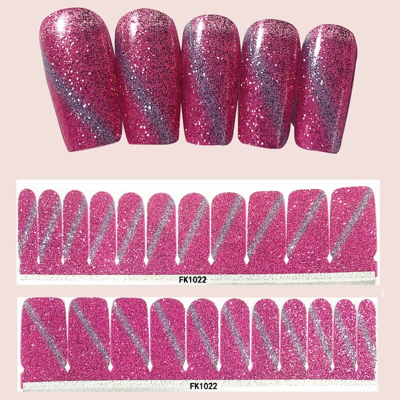 

22pcs Glitter Nail Sticker & 1pc Nail File, Multicolor