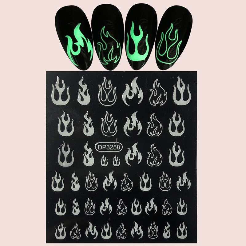 

1sheet Fire Pattern Nail Art Sticker, Multicolor
