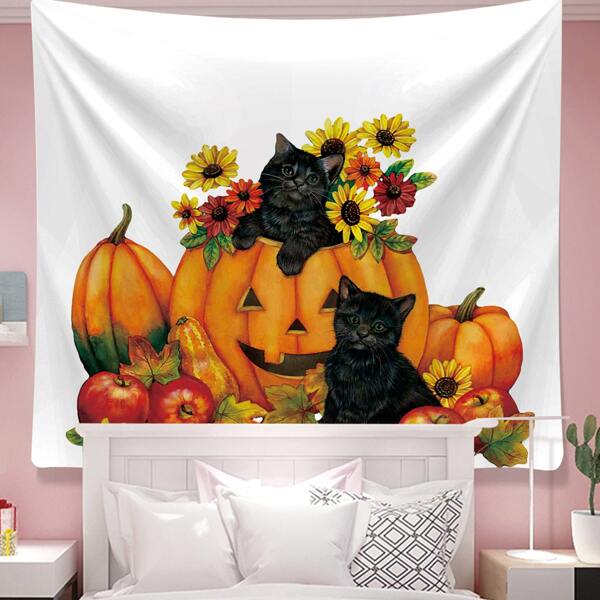 

Halloween Pumpkin Tapestry, Multicolor