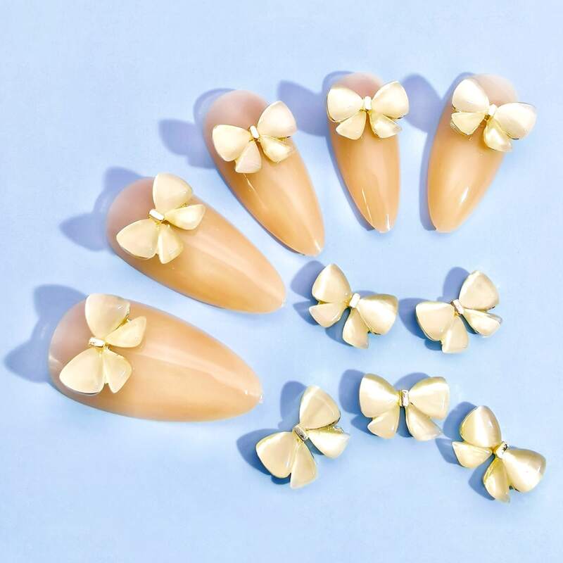 

10pcs Butterfly Shaped Nail Art Decoration, Gold