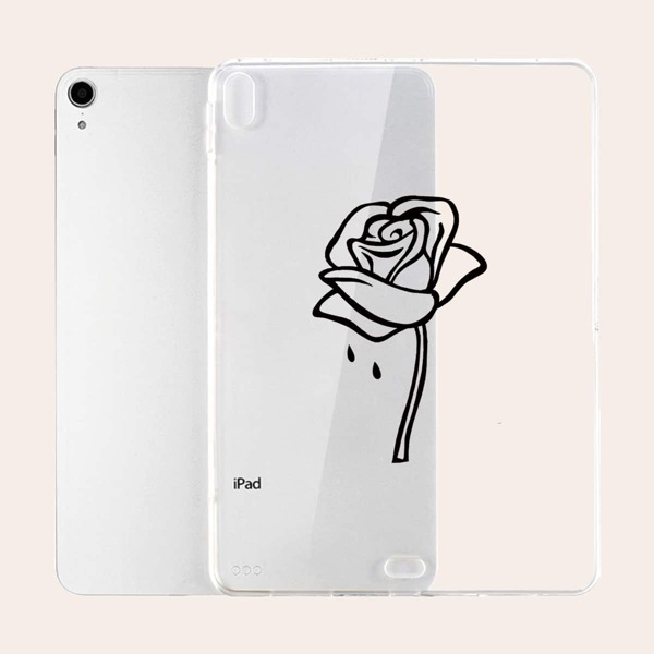 

Чехол для iPad с цветочным рисунком, Прозрачный