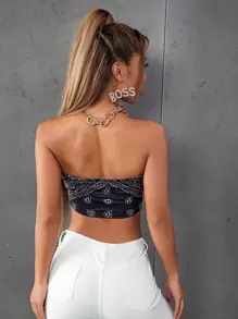 Lunelith SHEIN Lunessa Paisley Print Tube Bandana Top
