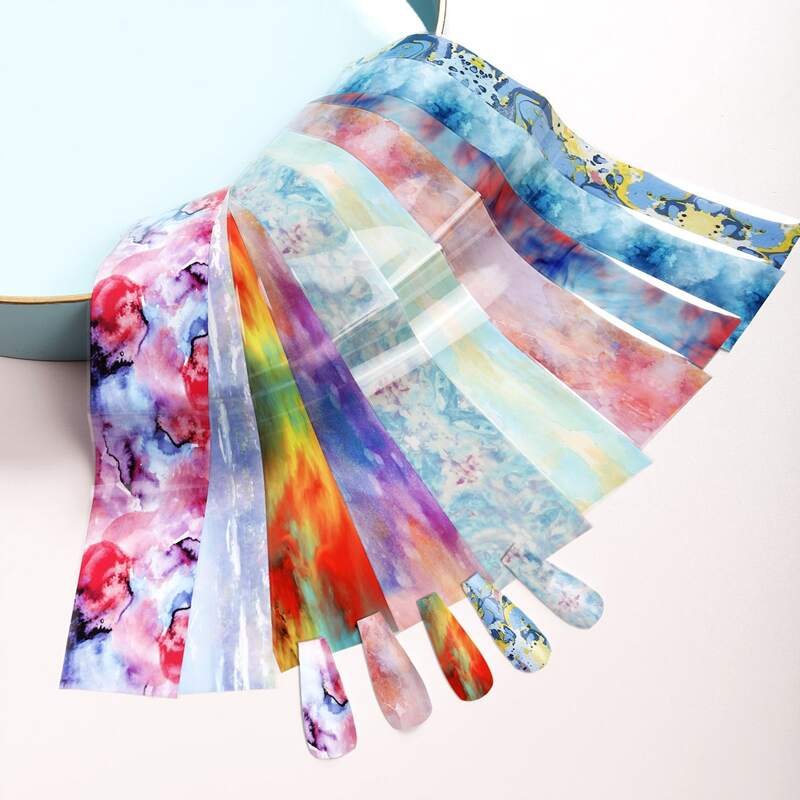 

10pcs Galaxy Nail Art Sticker, Multicolor