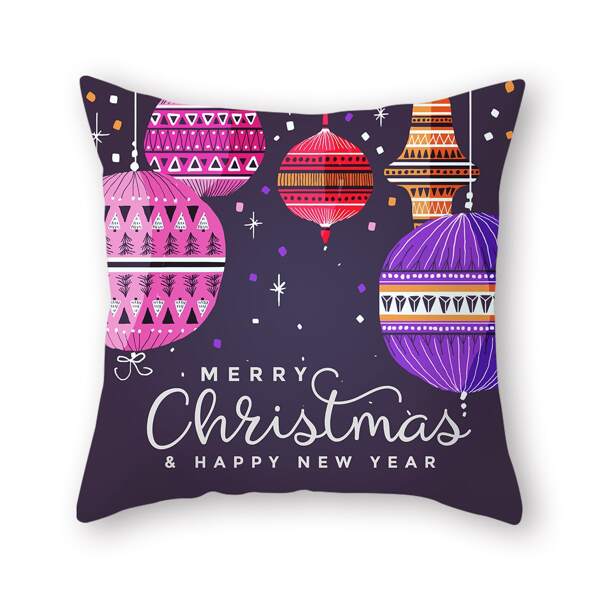 

Christmas Print Cushion Cover Without Filler, Multicolor