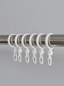 6 piezas Cortina Gancho - Blanco - Ver 5