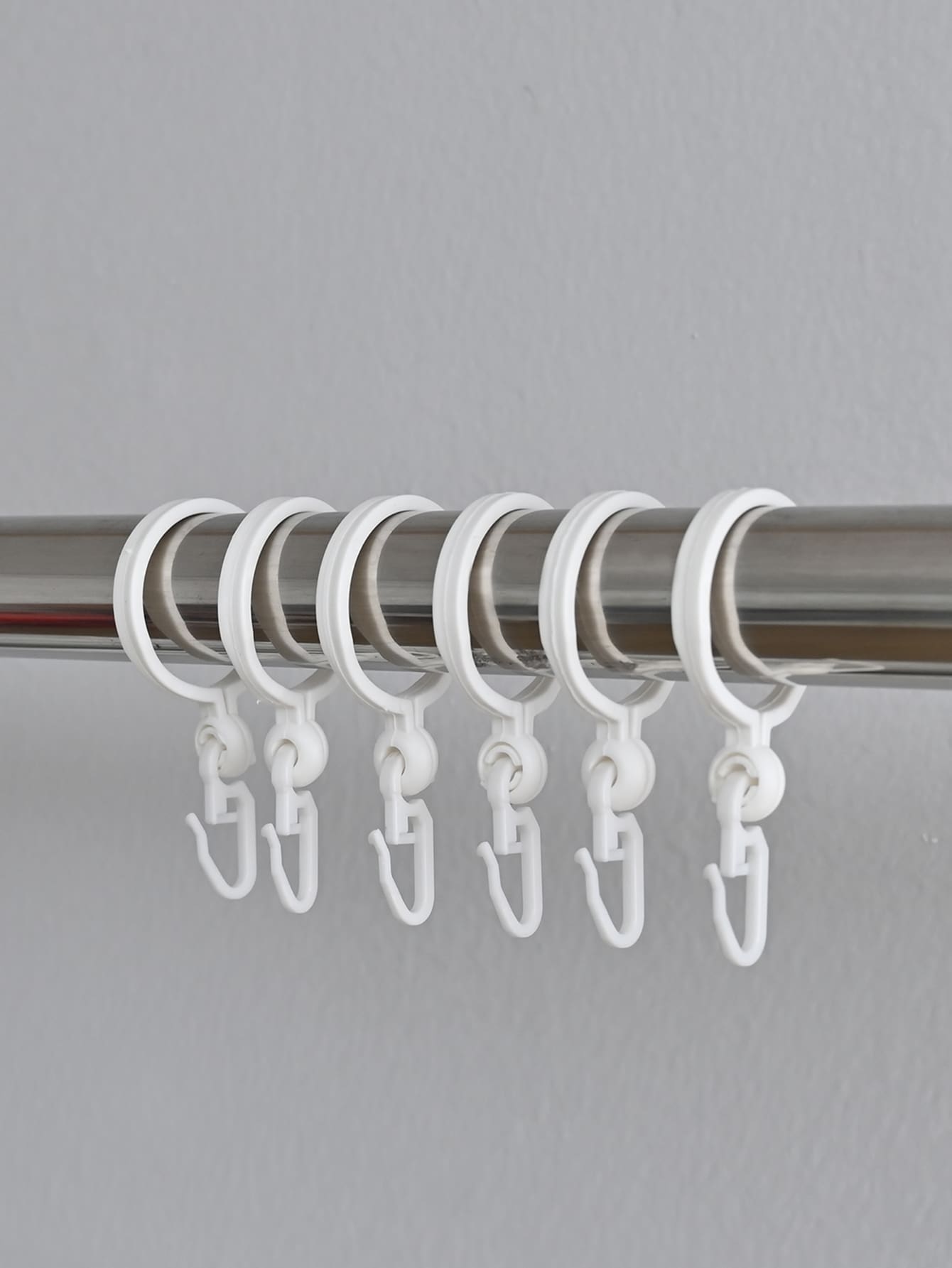 6 piezas Cortina Gancho - Blanco - Añade 5