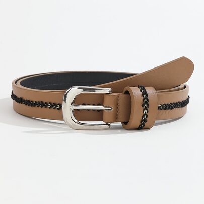 PU Buckle Belt With Hole Punch