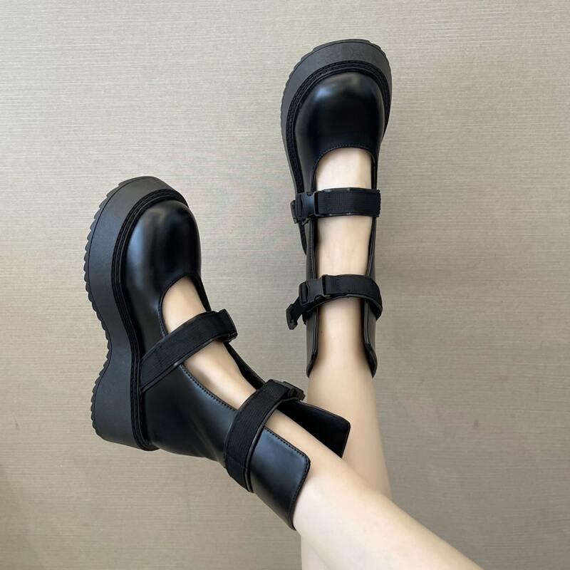 

Double Buckle Decor Boots, Black