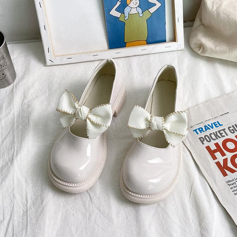 

Bow Decor Mary Jane Flats, White
