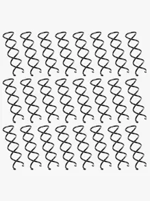 24 件螺旋发夹，旋转发夹防刮圆形头，扭曲螺丝发夹，适合女士发髻发型 DIY，螺旋发夹黑色