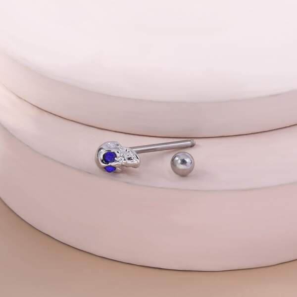 

Halloween Skull Decor Navel Belly Ring, Silver