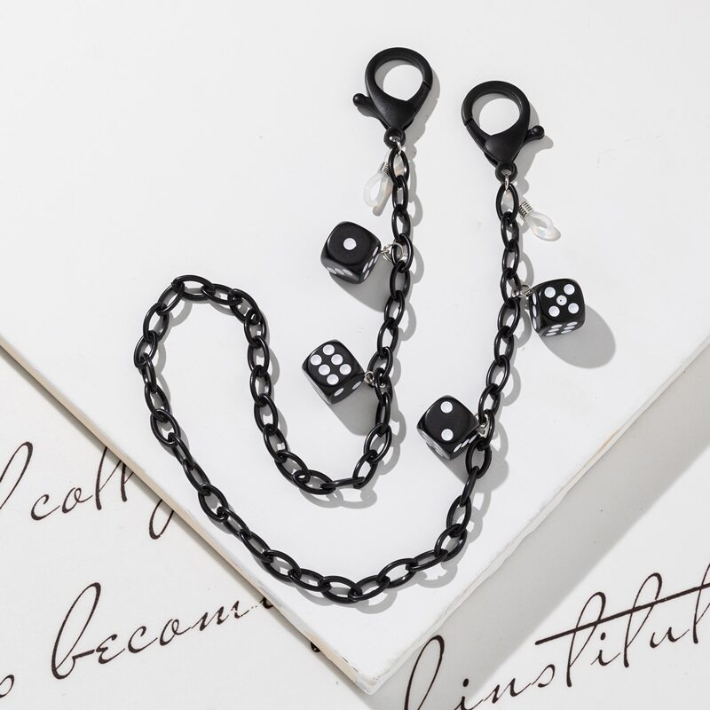 

Dice Decor Glasses Chain, Black