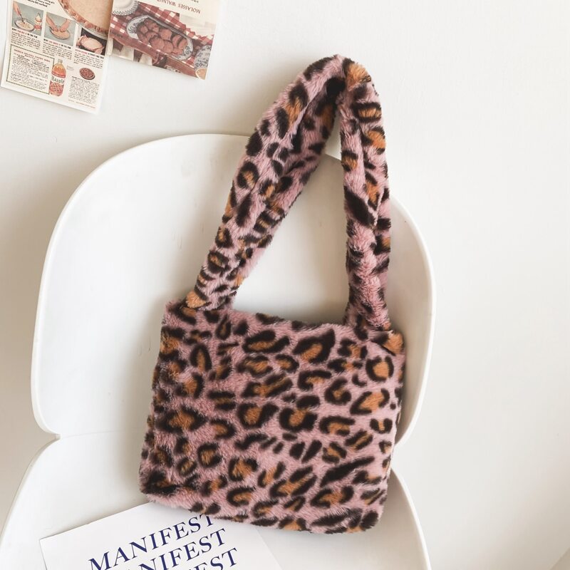 

Fluffy Shoulder Bag, Pink
