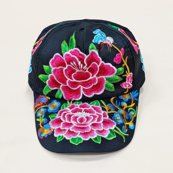 

Flower Embroidered Baseball Cap, Multicolor