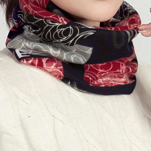 

Letter Graphic Ring Scarf, Multicolor