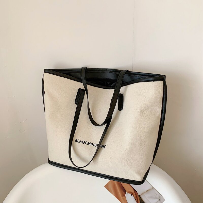 

Letter Graphic Tote Bag, Beige
