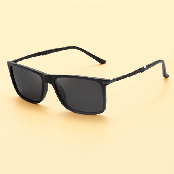 

Men Square Frame Sunglasses, Black