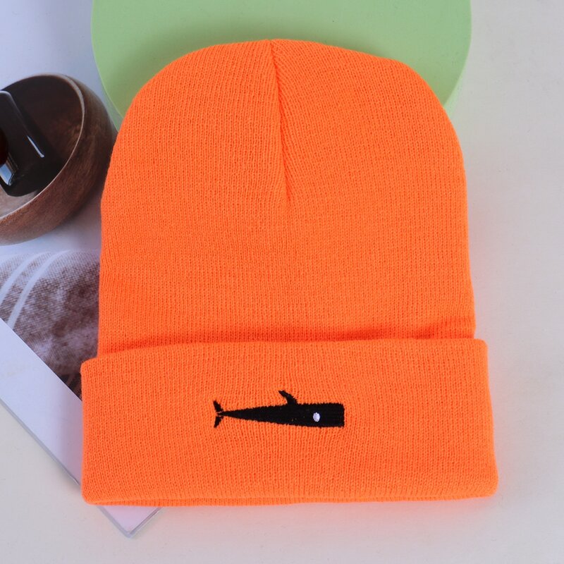 

Whale Embroidery Beanie, Orange