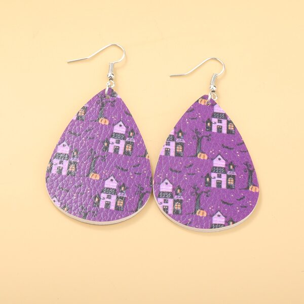 

Halloween Castle Print Drop Earrings, Multicolor