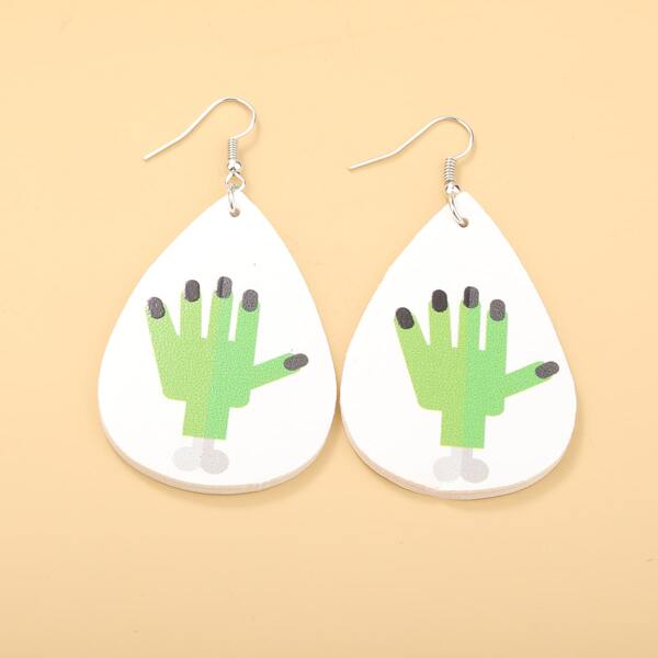 

Monster Hand Print Drop Earrings, Multicolor