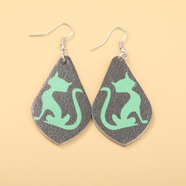 

Cat Print Drop Earrings, Multicolor