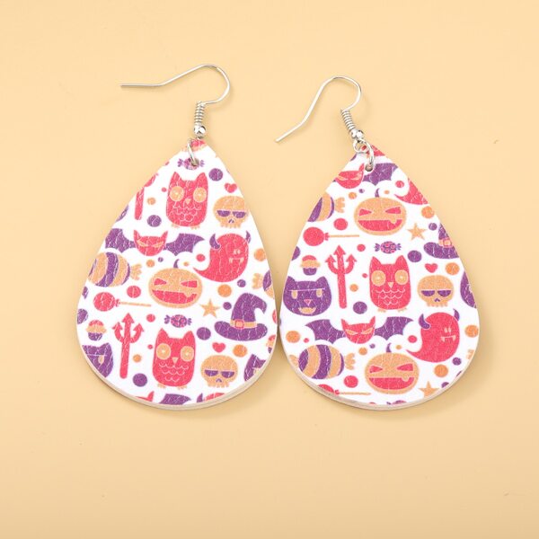 

Halloween Pumpkin Print Drop Earrings, Multicolor