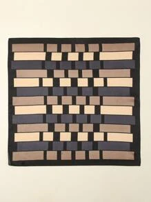 1入組簡約印花70年代風格女用頭巾，可用作圍巾、腰帶或頭帶，頭髮箍及裝飾您的造型理想之選 - 彩色 - 查看 2