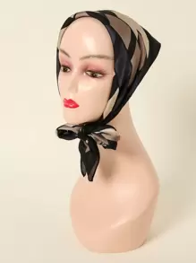 1入組簡約印花70年代風格女用頭巾，可用作圍巾、腰帶或頭帶，頭髮箍及裝飾您的造型理想之選 - 彩色 - 查看 3