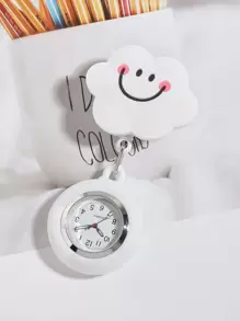 Clouds Nurse Quartz Watch Brooch